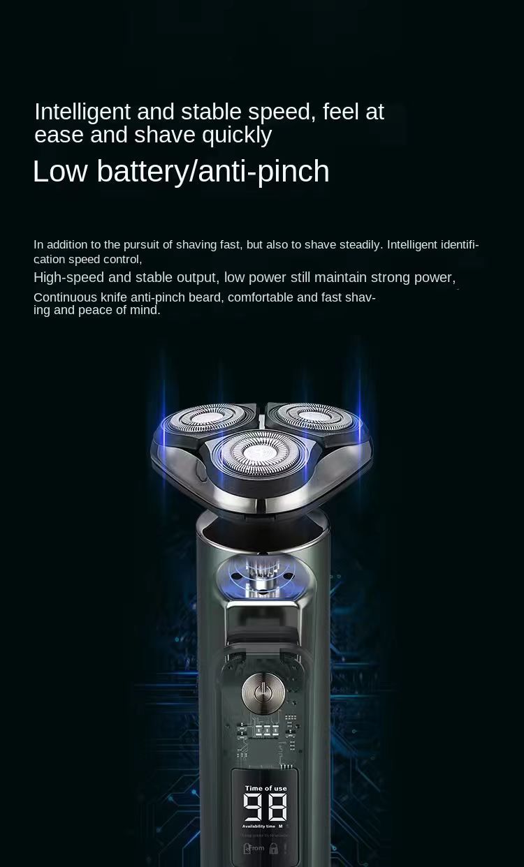 Men's Electric Shaver Triple Head Razor Travel Portable Washable - Image 3