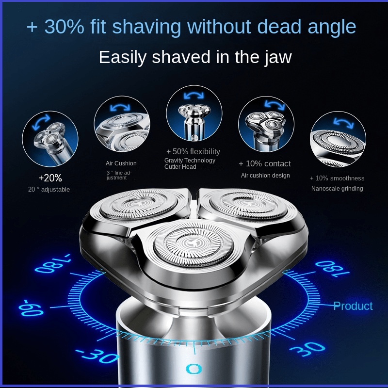 Men's Electric Shaver Triple Head Razor Travel Portable Washable - Image 5