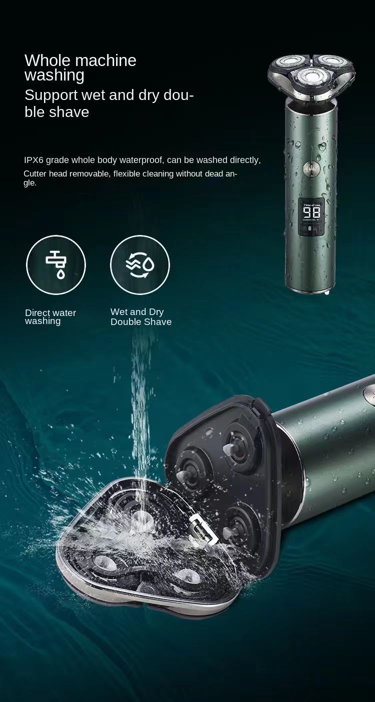 Men's Electric Shaver Triple Head Razor Travel Portable Washable - Image 9